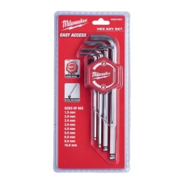 Zestaw kluczy imbusowych HEX 9 szt. MILWAUKEE 4932478621
