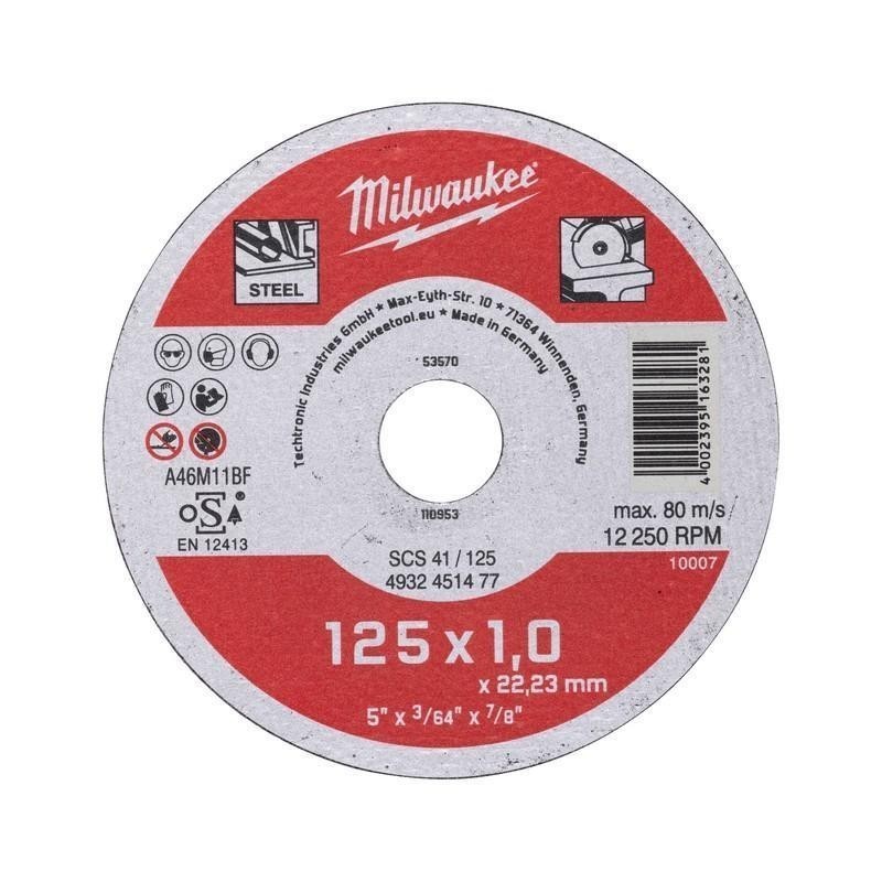Tarcza do cięcia metalu Contractor 125 x 1 x 22,2 mm MILWAUKEE 4932451477