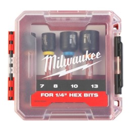 Zestaw nasadek magnetycznych udarowych 4szt. sześciokątnych 7/8/10/13mm MILWAUKEE 4932492445