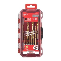 Zestaw wierteł do metalu 3-10mm 10szt. Shockwave HSS-G Tin RED HEX Milwaukee 4932493865