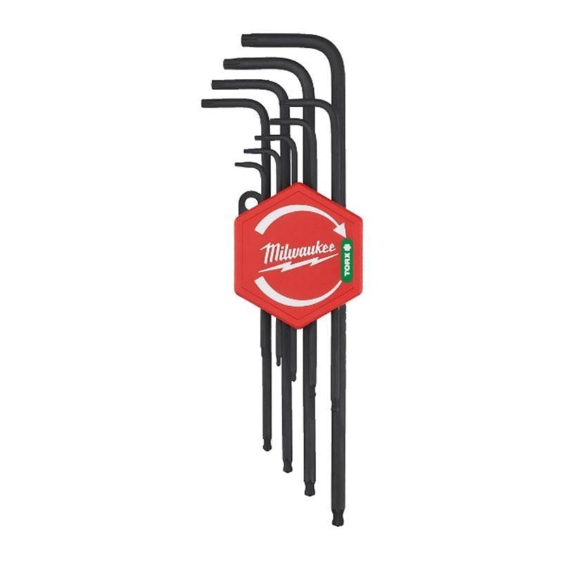 Zestaw kluczy trzpieniowych zagiętych, długich z kulką, Torx, T8 - T40 (9 szt.) MILWAUKEE 4932492693