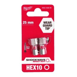 Bit udarowy Hex 10 H10 25mm 2szt. MILWAUKEE 4932430899