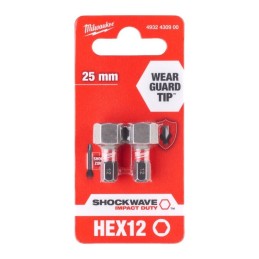 Bit udarowy Hex 12mm 25mm Shockwave 2szt. MILWAUKEE 4932430900