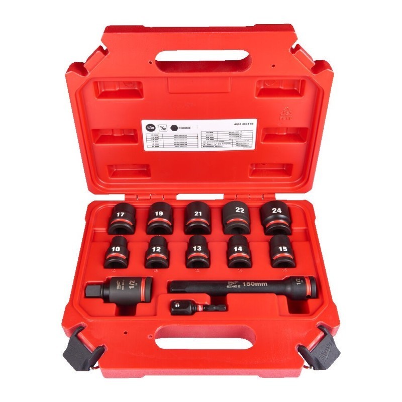 Zestaw nasadek udarowych 1/2" 10-24mm Shockwave 13szt. MILWAUKEE 4932480456